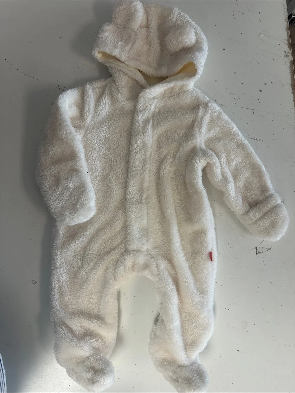 Magnetic Me Sherpa Snow Romper Bear Bunting 0-3